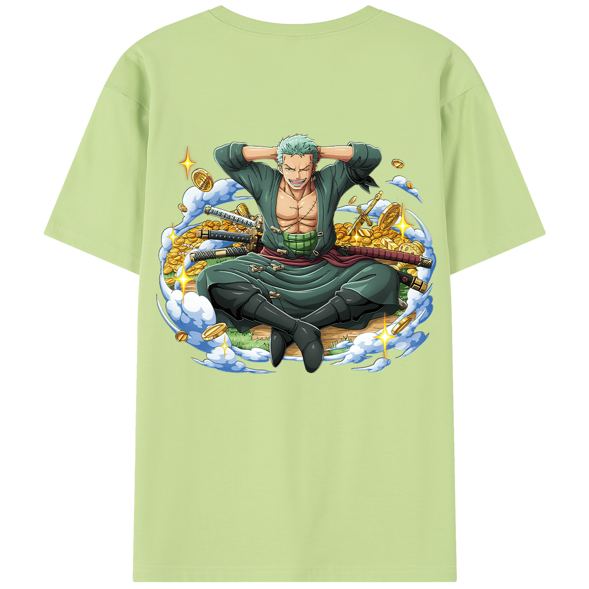 ワンピース ロロノア・ゾロ ONE PIECE Roronoa Zoro 綿100％半袖Tシャツ（背面プリント）